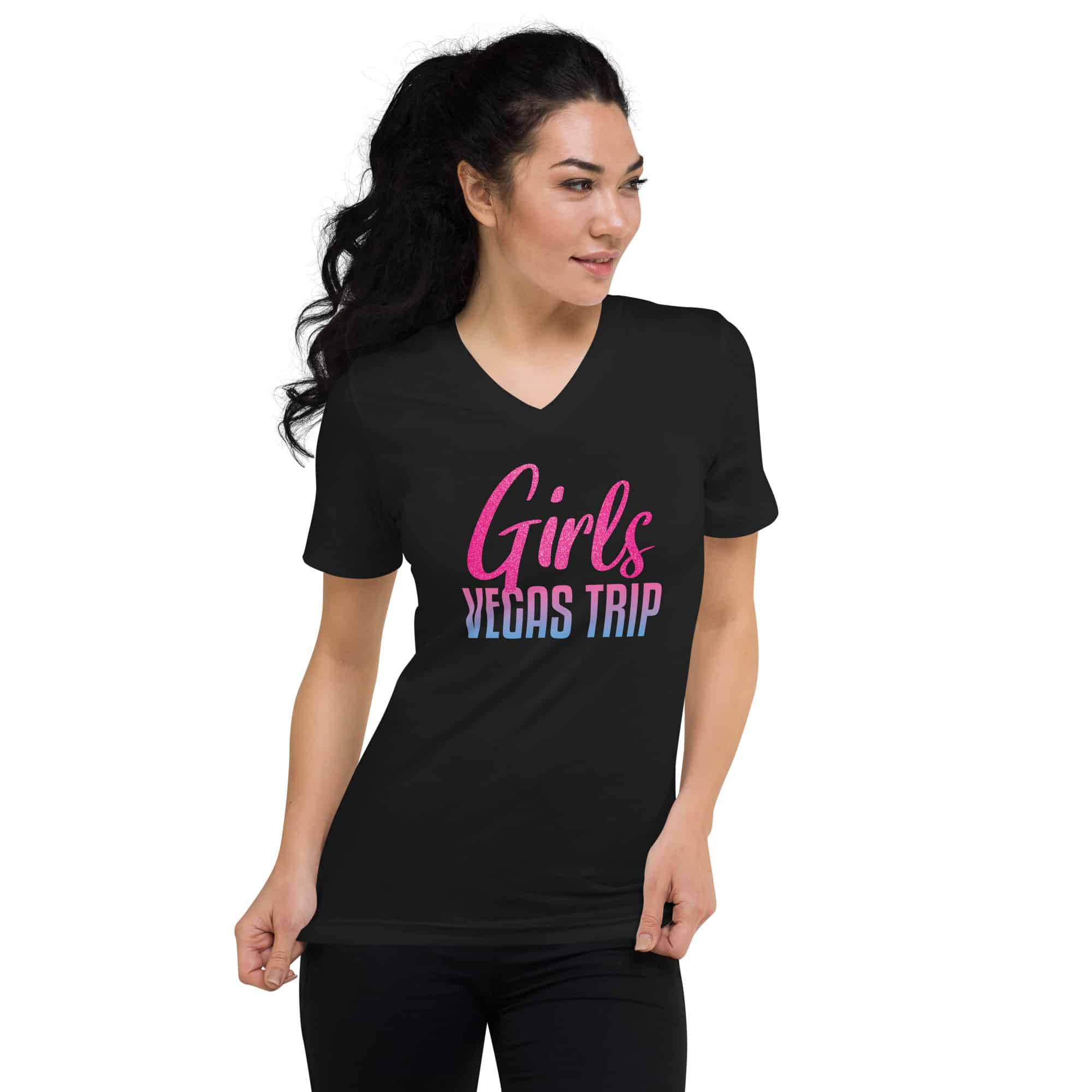 Girls Vegas Trip Unisex Short Sleeve V-Neck T-Shirt