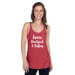 womens racerback tank top vintage red front 644953db06eaa