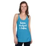 womens racerback tank top vintage turquoise front 644953db07368