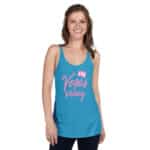 womens racerback tank top vintage turquoise front 64495b5fd600b