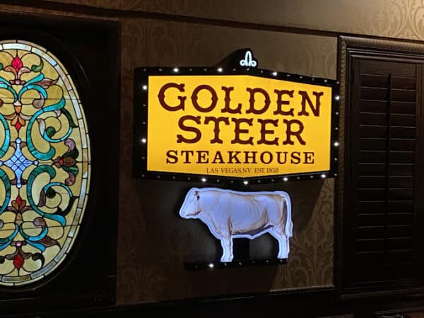 golden steer sign