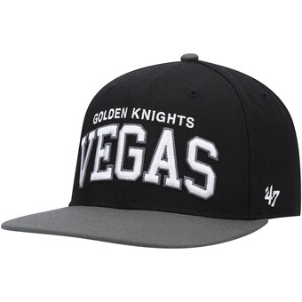 Men's '47 Black Vegas Golden Knights Captain Snapback Hat