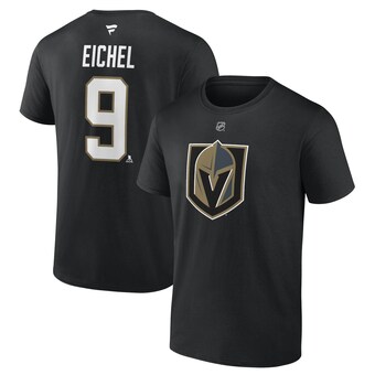 Men's Fanatics Branded Jack Eichel Black Vegas Golden Knights Authentic Stack Name & Number T-Shirt
