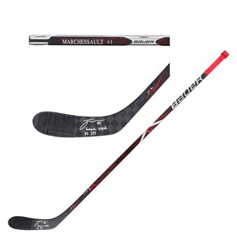 Jonathan Marchessault Vegas Golden Knights Game-Used Red Bauer Stick from the 2019-20 NHL Season with "Game Used vs SJS" Inscription