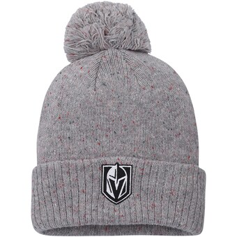 Women's adidas Gray Vegas Golden Knights Speckle Cuffed Knit Hat with Pom
