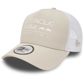 Men's New Era Cream Red Bull F1 Racing Trucker Snapback Hat