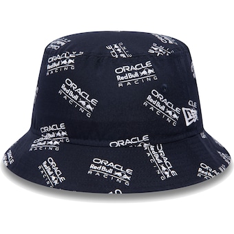 Men's New Era Navy Red Bull Racing Allover Print Bucket Hat