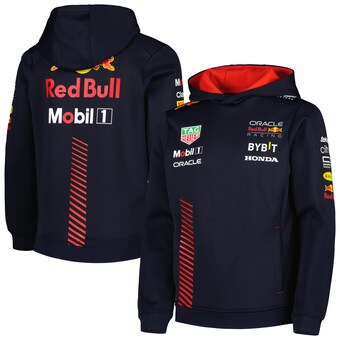 Youth Castore Navy Red Bull Racing Pullover Hoodie