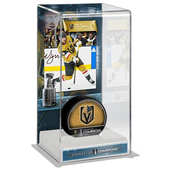 Jack Eichel Vegas Golden Knights 2023 Stanley Cup Champions Logo Deluxe Tall Hockey Puck Case