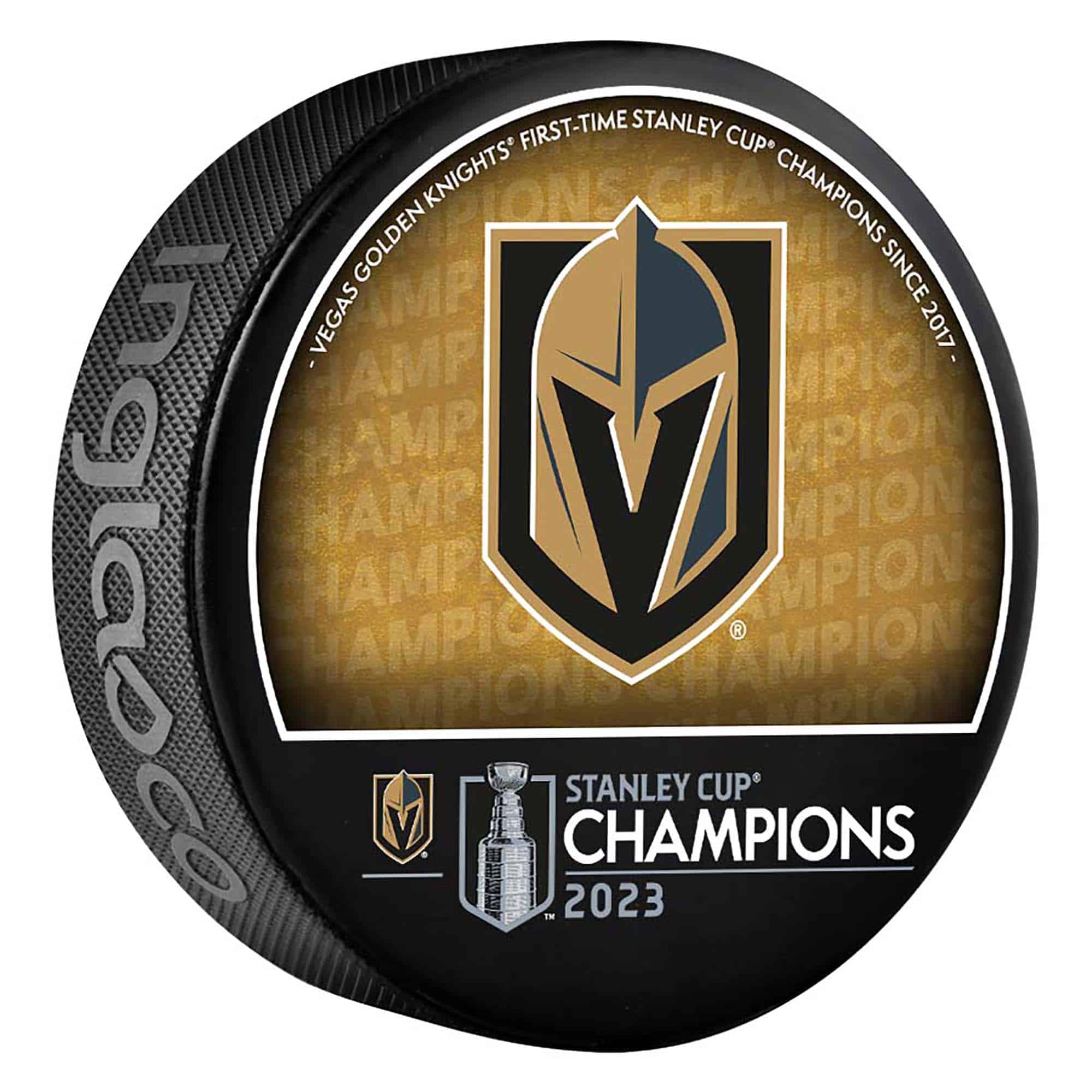 Vegas Golden Knights Unsigned Inglasco 2023 Stanley Cup Champions Logo Hockey Puck