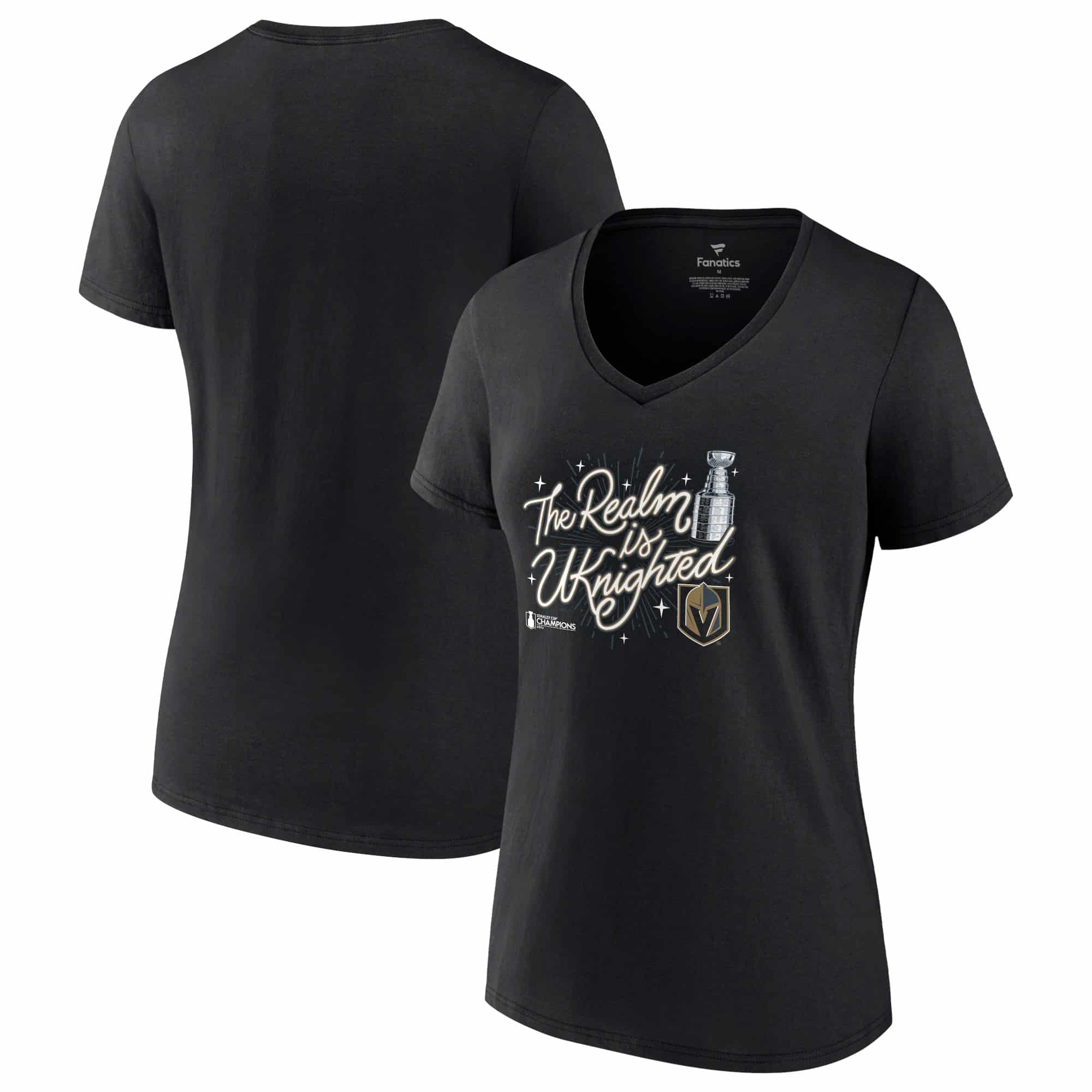 Women’s Fanatics Branded  Black Vegas Golden Knights 2023 Stanley Cup Champions Celebration V-Neck T-Shirt