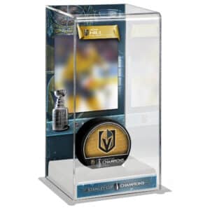 Adin Hill Vegas Golden Knights 2023 Stanley Cup Champions Logo Deluxe Tall Hockey Puck Case